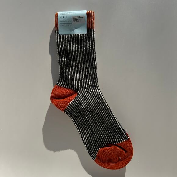 Hansel from Basel Umbrella Crew Socks Black Orange White Womens Sizes 6-9.5 NWT - Picture 13 of 14